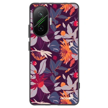 Picasee silikonski črni ovitek za Xiaomi Poco F7 Pro 5G - Purple Leaf