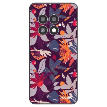 Picasee silikonski črni ovitek za OnePlus 13 5G - Purple Leaf