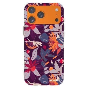 Picasee silikonski prozorni ovitek za Apple iPhone 17 Pro Max - Purple Leaf
