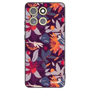 Picasee silikonski črni ovitek za Motorola Moto G86 5G - Purple Leaf