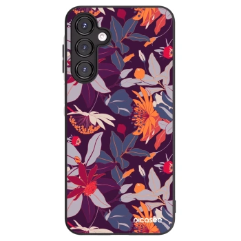 Picasee silikonski črni ovitek za Samsung Galaxy A16 4G - Purple Leaf