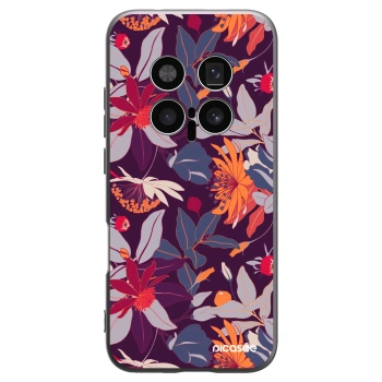 Picasee silikonski črni ovitek za Honor Magic8 Pro 5G - Purple Leaf