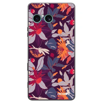 Picasee silikonski črni ovitek za Sony Xperia 10 VII - Purple Leaf