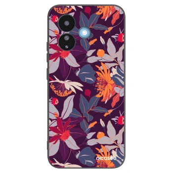 Picasee silikonski črni ovitek za Xiaomi Redmi Note 17 Pro 5G - Purple Leaf