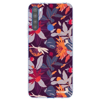 Picasee silikonski prozorni ovitek za Xiaomi Redmi Note 8T - Purple Leaf