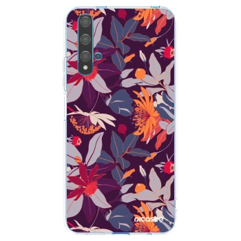 Picasee silikonski prozorni ovitek za Huawei Nova 5T - Purple Leaf