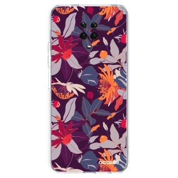 Picasee silikonski prozorni ovitek za Xiaomi Redmi Note 9 Pro - Purple Leaf