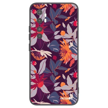 Picasee silikonski črni ovitek za Xiaomi Mi Note 10 Lite - Purple Leaf