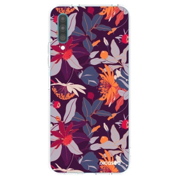 Picasee silikonski prozorni ovitek za Samsung Galaxy A30s A307F - Purple Leaf