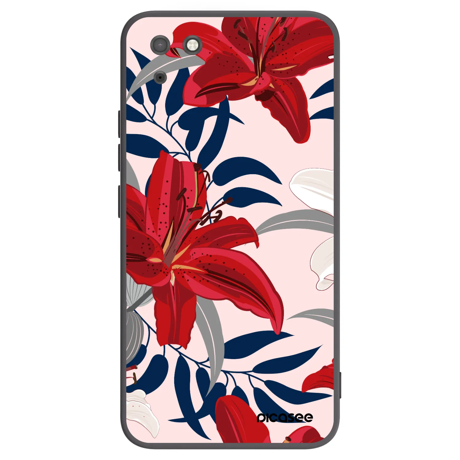 Picasee silikonski črni ovitek za Huawei Y5P - Red Lily