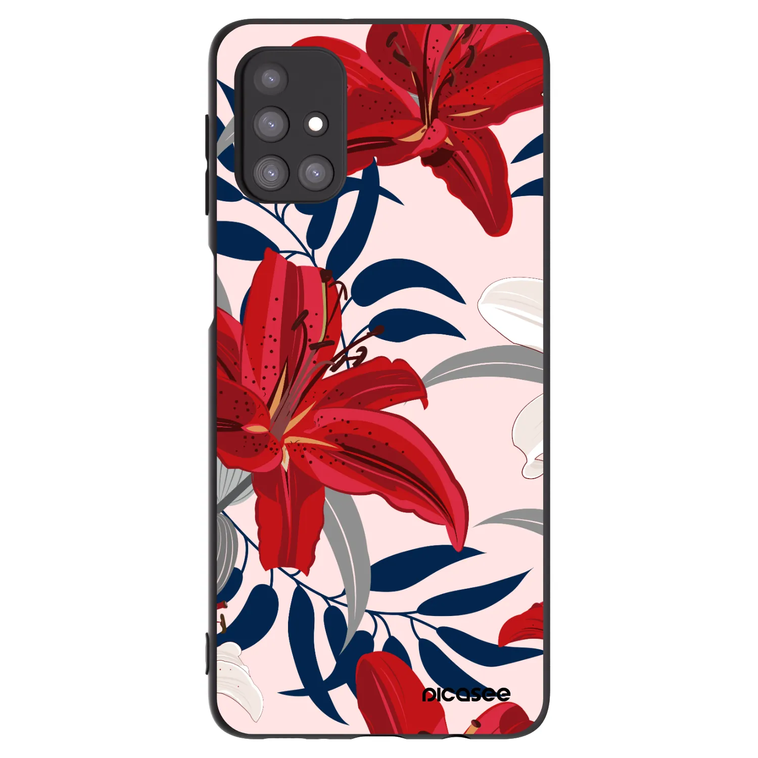 Picasee silikonski črni ovitek za Samsung Galaxy M31s - Red Lily