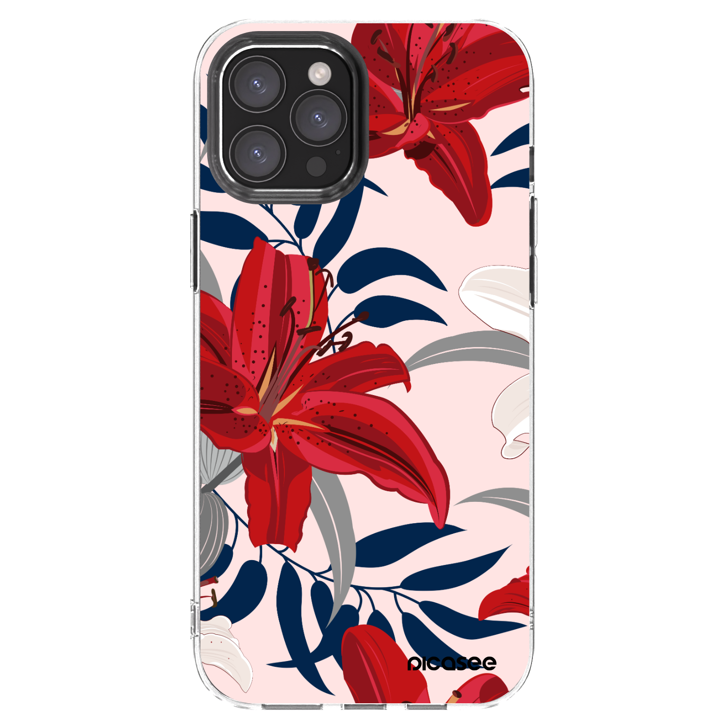 Picasee silikonski prozorni ovitek za Apple iPhone 12 Pro Max - Red Lily