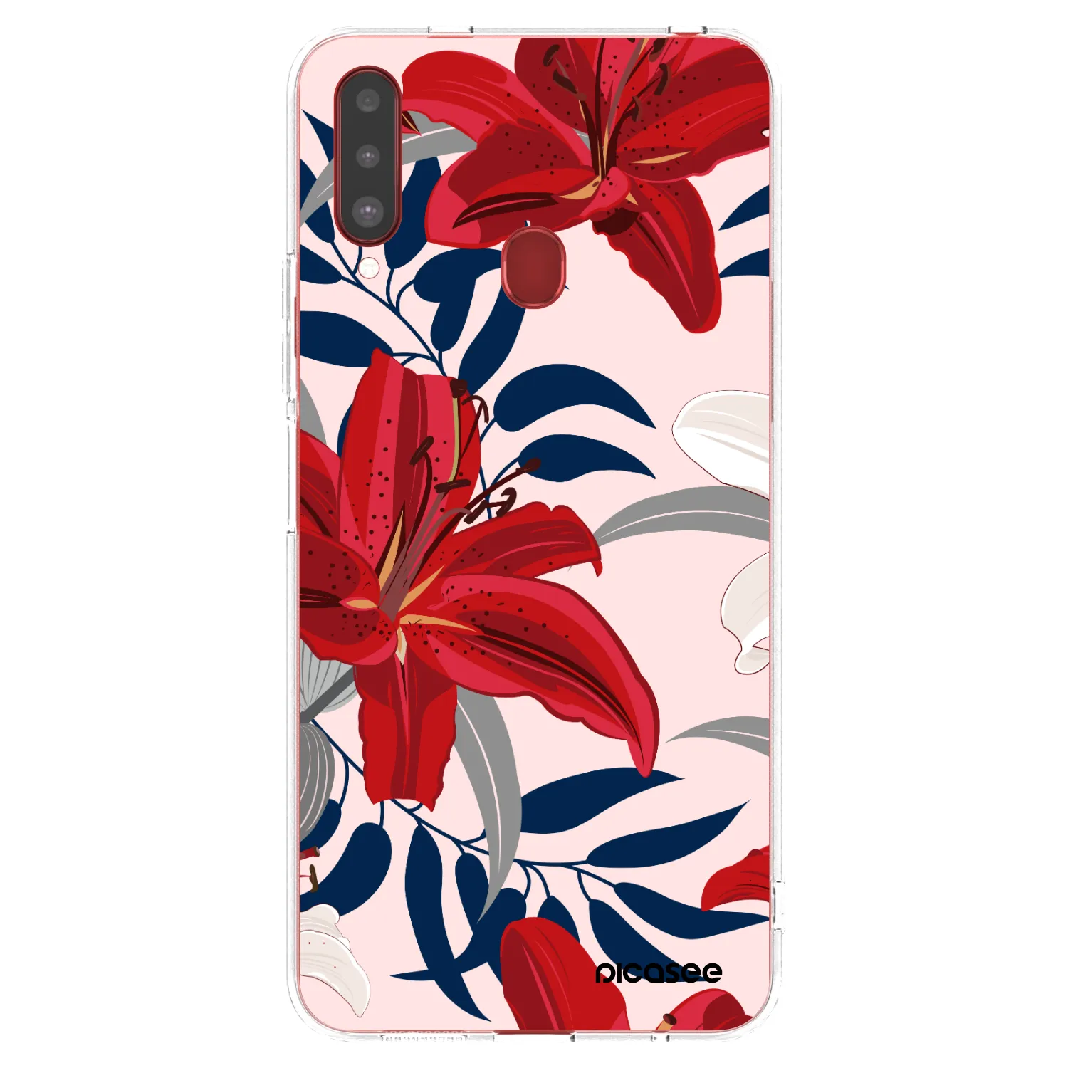 Picasee silikonski prozorni ovitek za Samsung Galaxy A20s - Red Lily