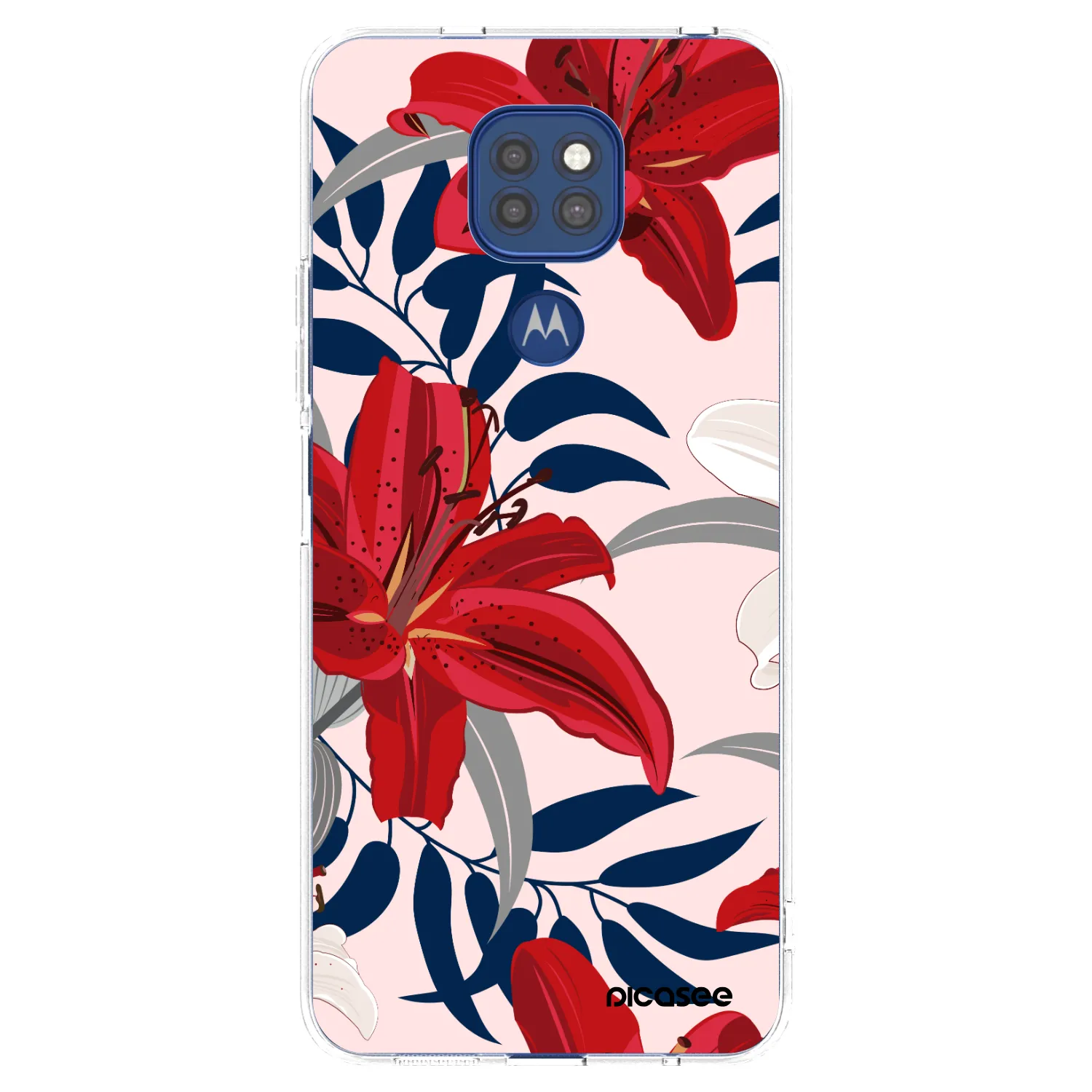 Picasee silikonski prozorni ovitek za Motorola Moto G9 Play - Red Lily