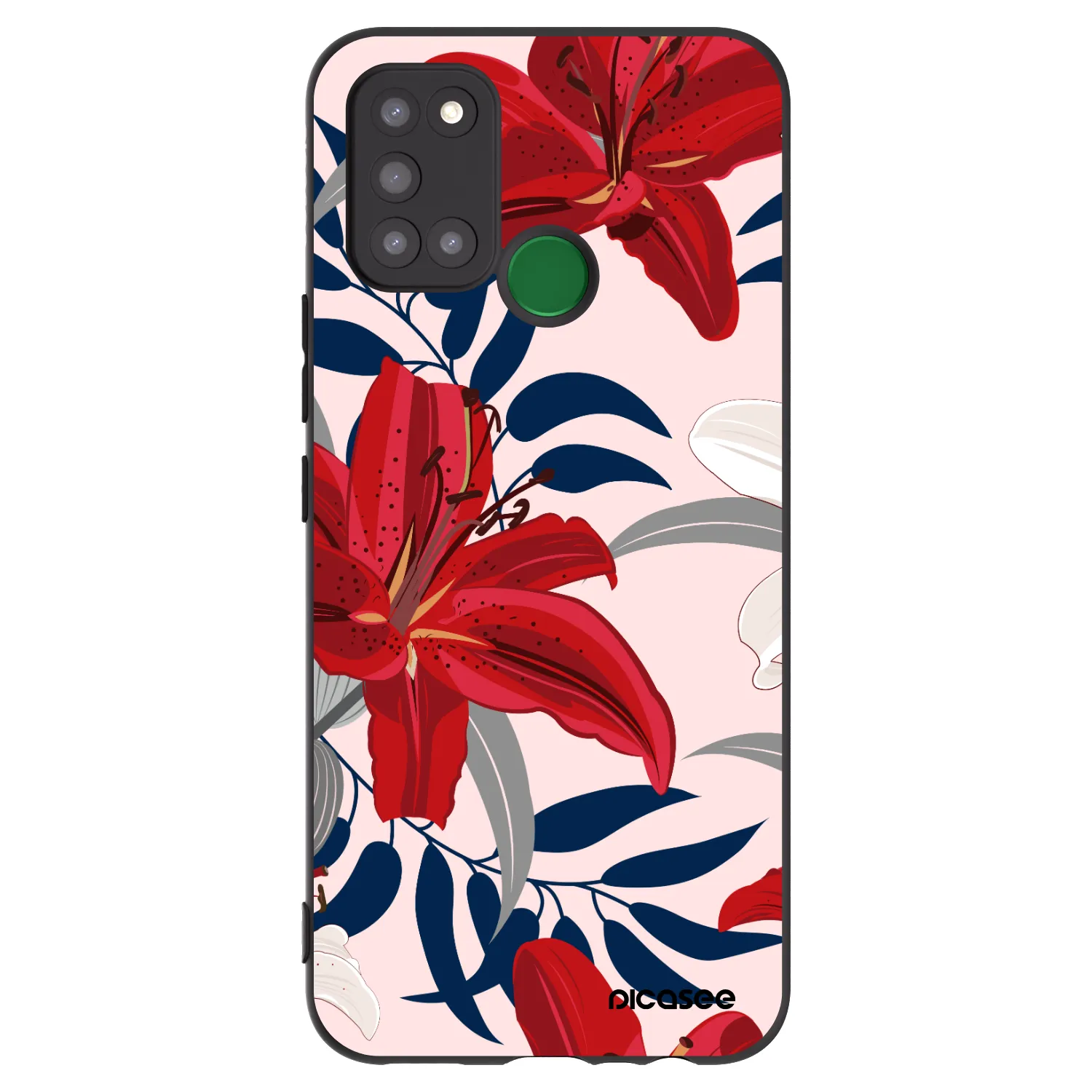 Picasee silikonski črni ovitek za Realme 7i - Red Lily