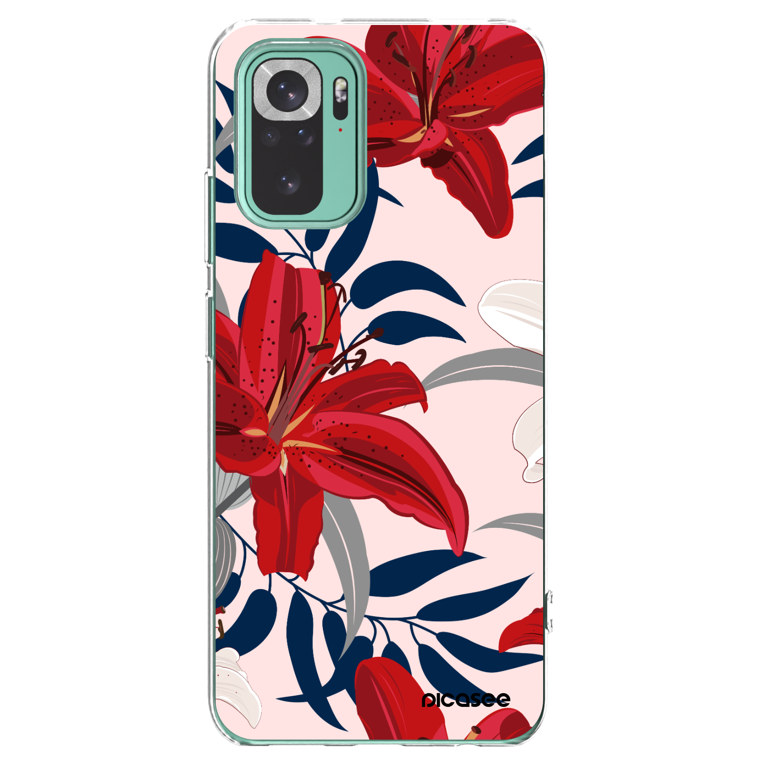 Picasee silikonski prozorni ovitek za Xiaomi Redmi Note 10 Pro - Red Lily