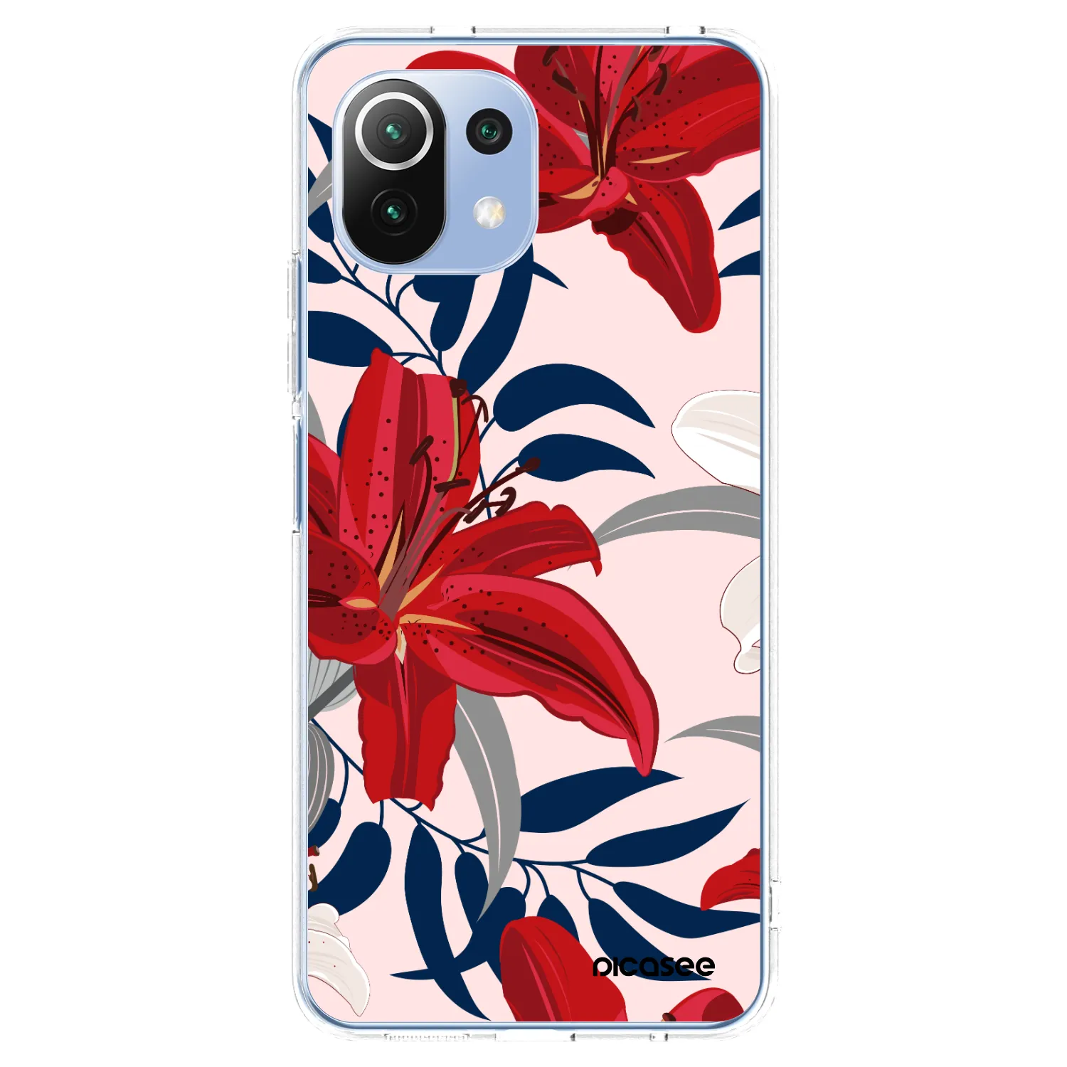 Picasee silikonski prozorni ovitek za Xiaomi Mi 11 Lite - Red Lily
