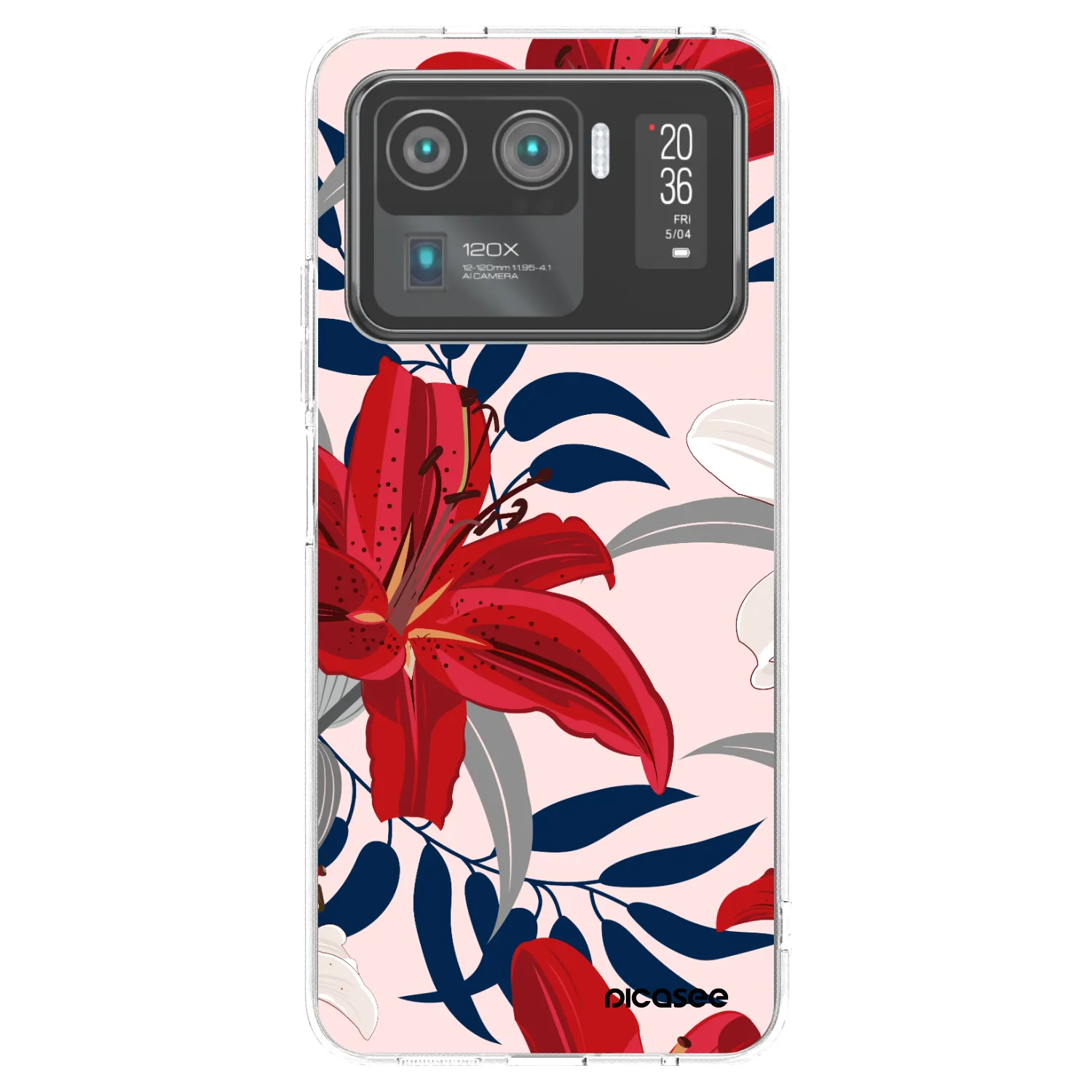 Picasee silikonski prozorni ovitek za Xiaomi Mi 11 Ultra - Red Lily