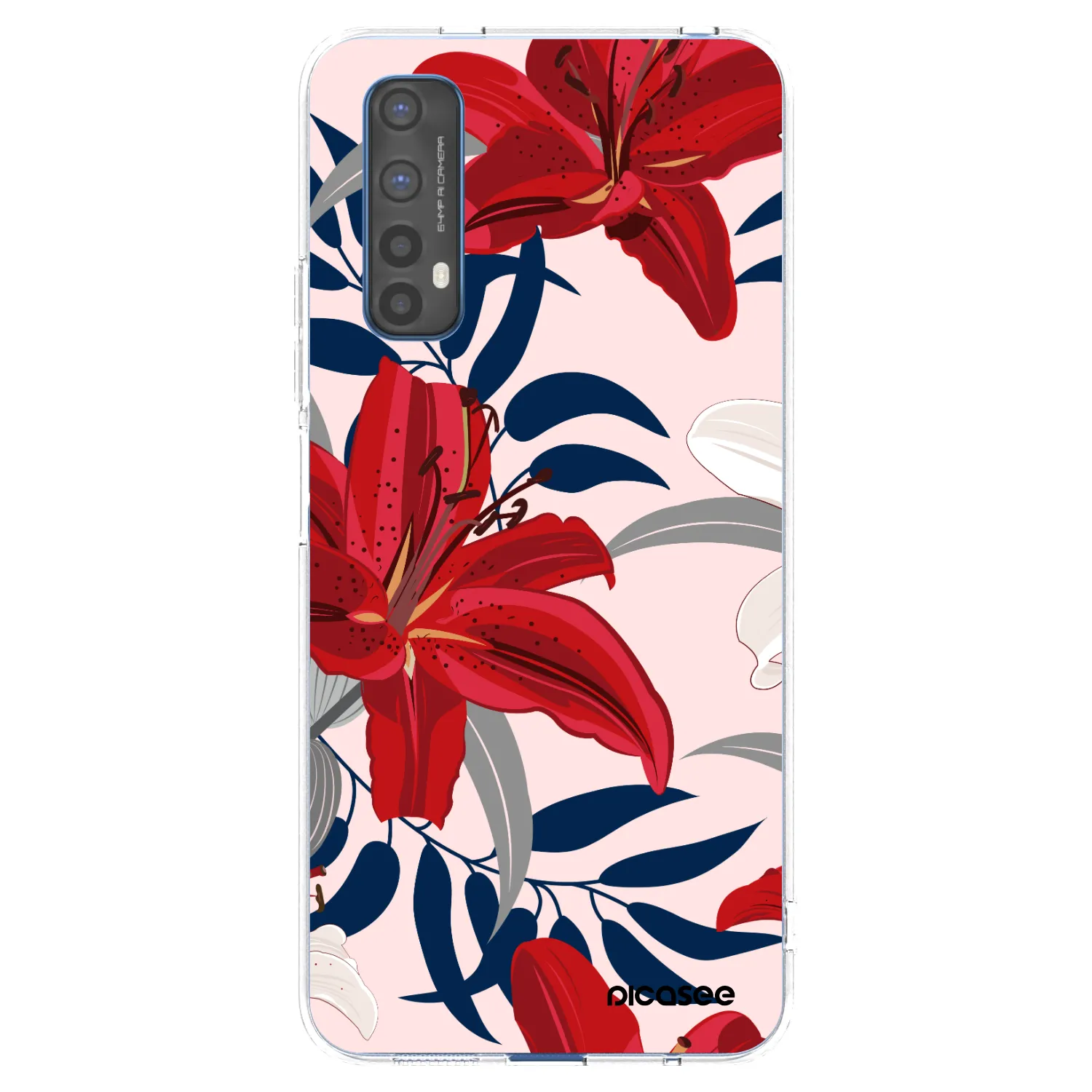 Picasee silikonski prozorni ovitek za Realme 7 - Red Lily