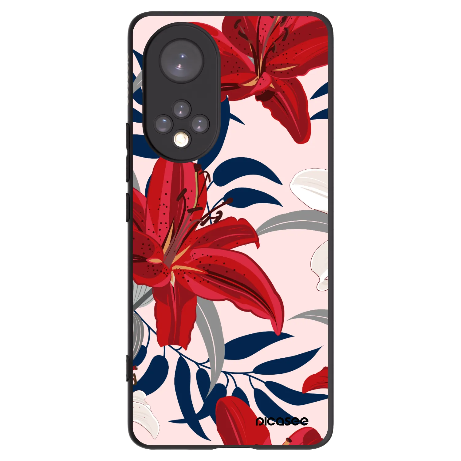 Picasee silikonski črni ovitek za Huawei Nova 9 - Red Lily