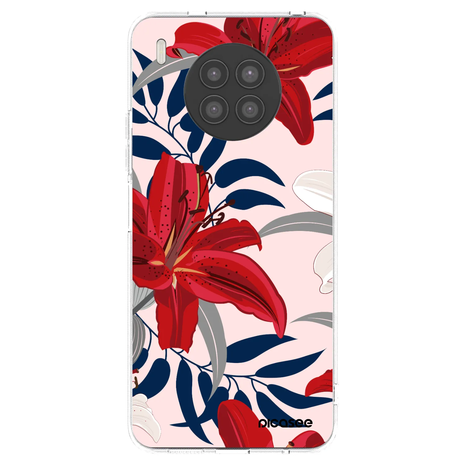 Picasee silikonski prozorni ovitek za Huawei Nova 8i - Red Lily