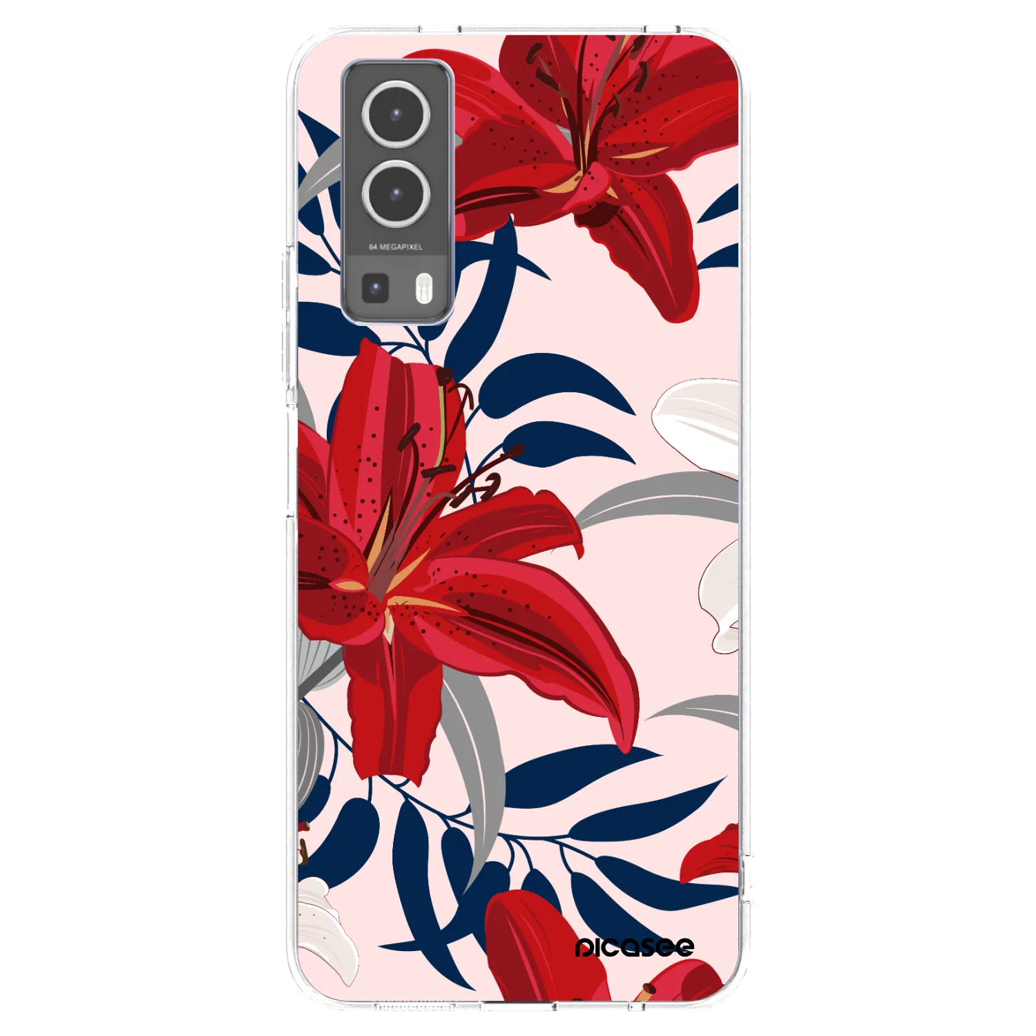 Picasee silikonski prozorni ovitek za Vivo Y72 5G - Red Lily