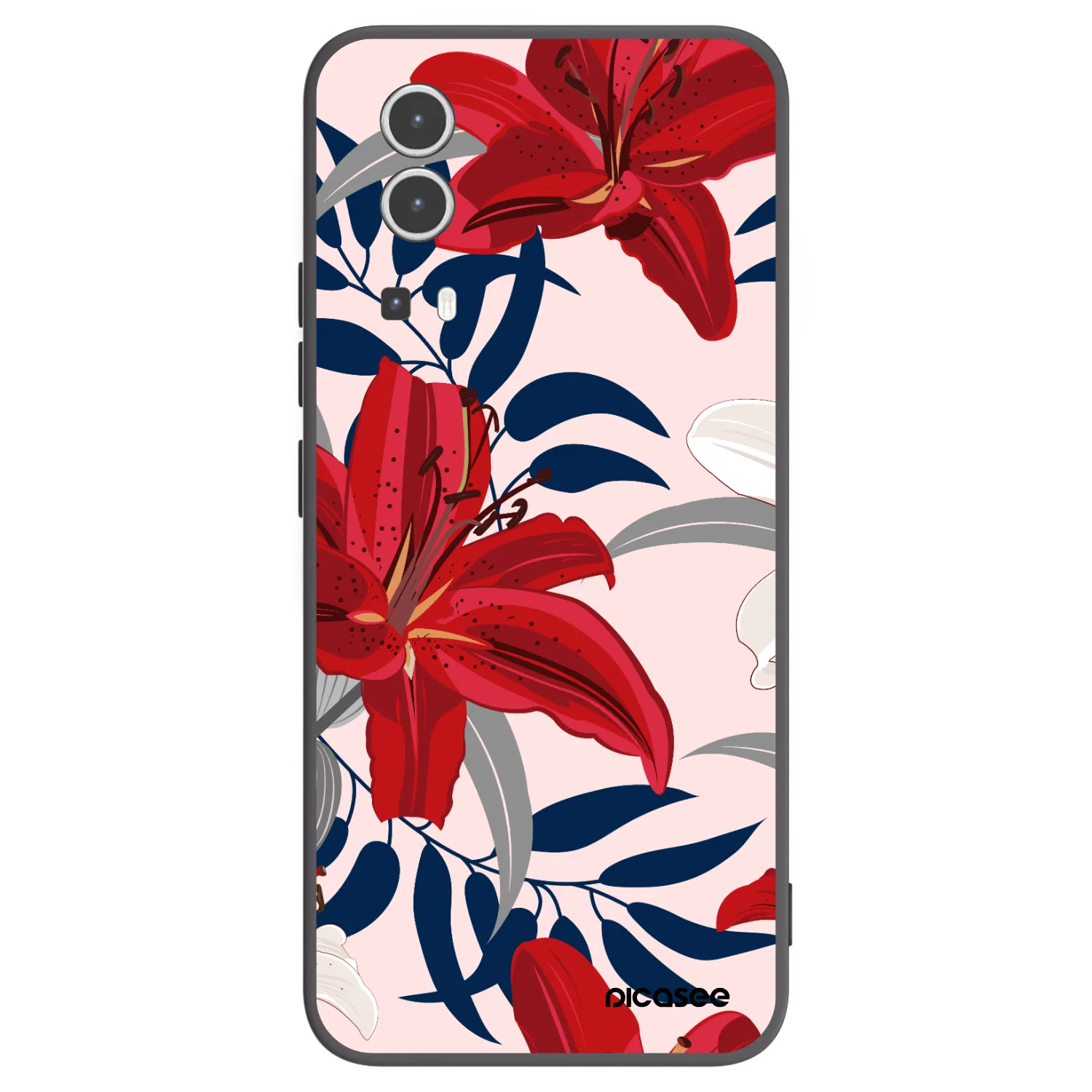 Picasee silikonski črni ovitek za Vivo Y72 5G - Red Lily