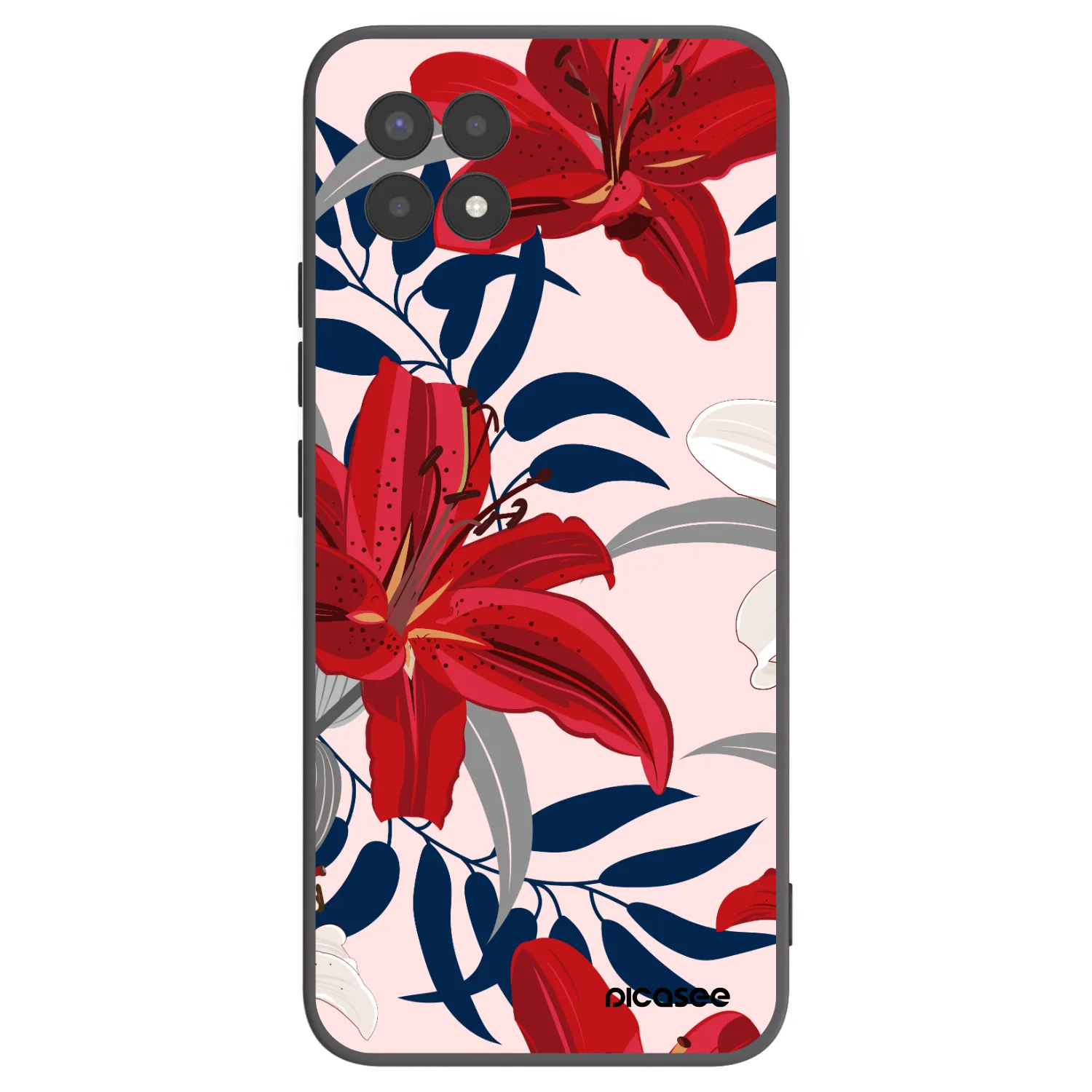 Picasee silikonski črni ovitek za Realme 8i - Red Lily