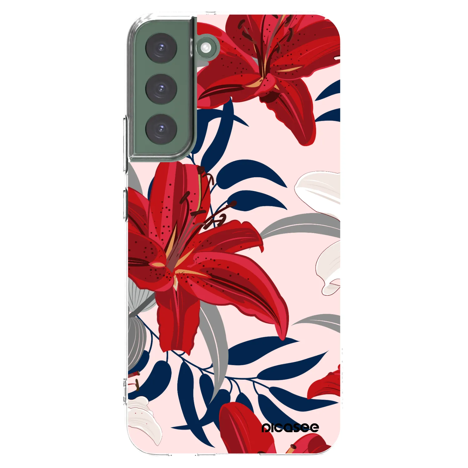 Picasee silikonski prozorni ovitek za Samsung Galaxy S22+ 5G - Red Lily