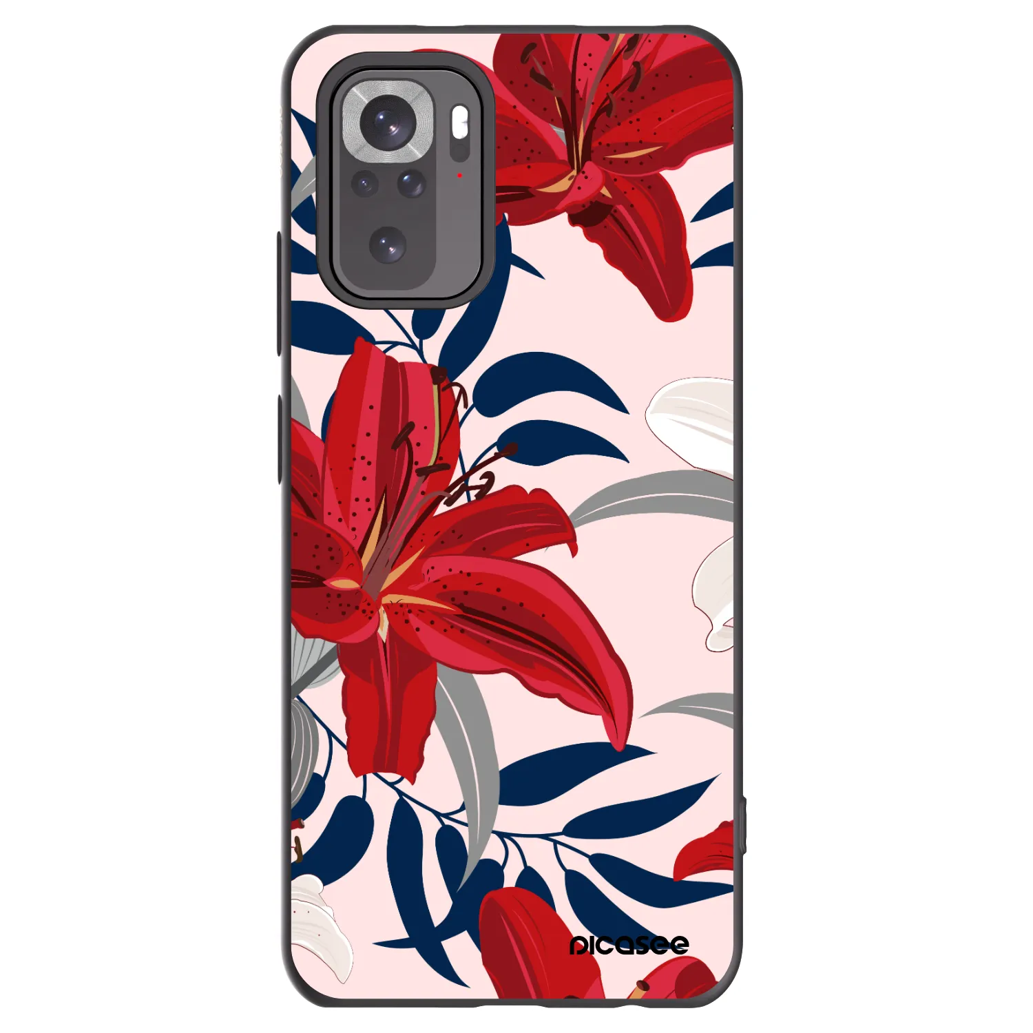 Picasee silikonski črni ovitek za Xiaomi Redmi Note 11S 4G - Red Lily