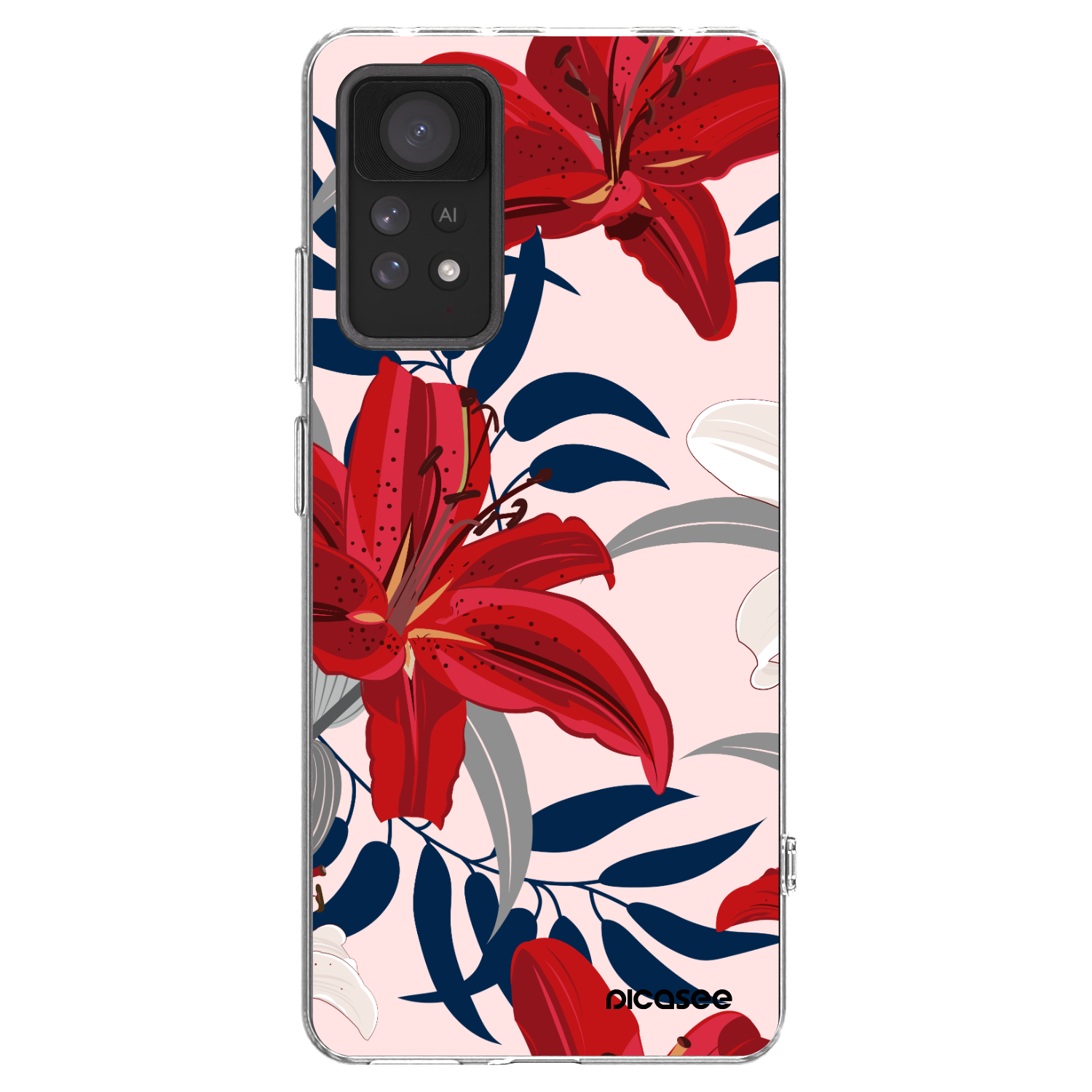 Picasee silikonski prozorni ovitek za Xiaomi Redmi Note 11 Pro 5G - Red Lily