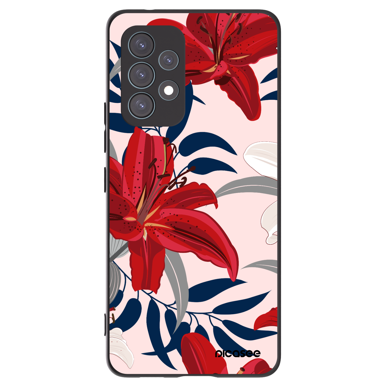 Picasee silikonski črni ovitek za Samsung Galaxy A53 5G A536 - Red Lily