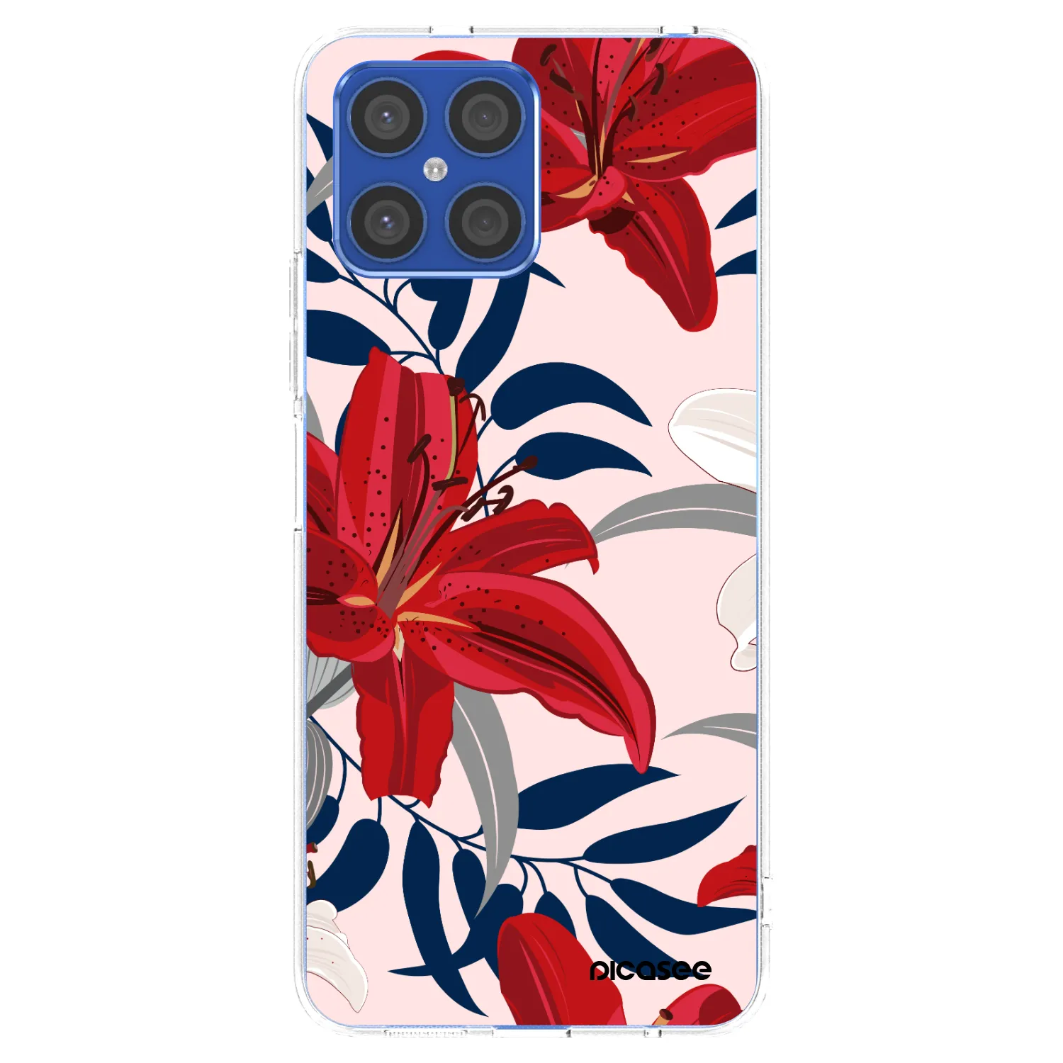 Picasee silikonski prozorni ovitek za Honor X8 4G - Red Lily