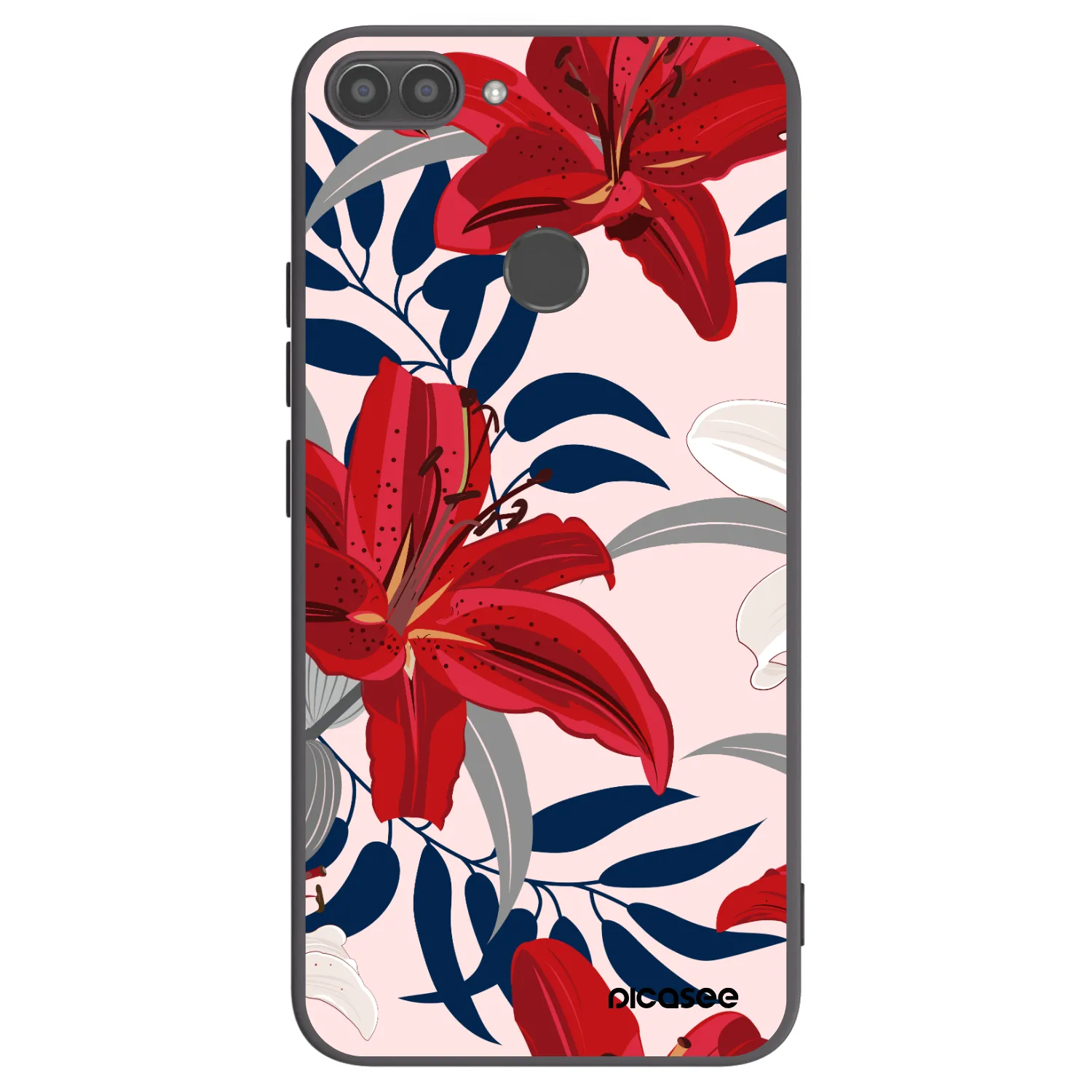Picasee silikonski črni ovitek za Huawei P Smart - Red Lily