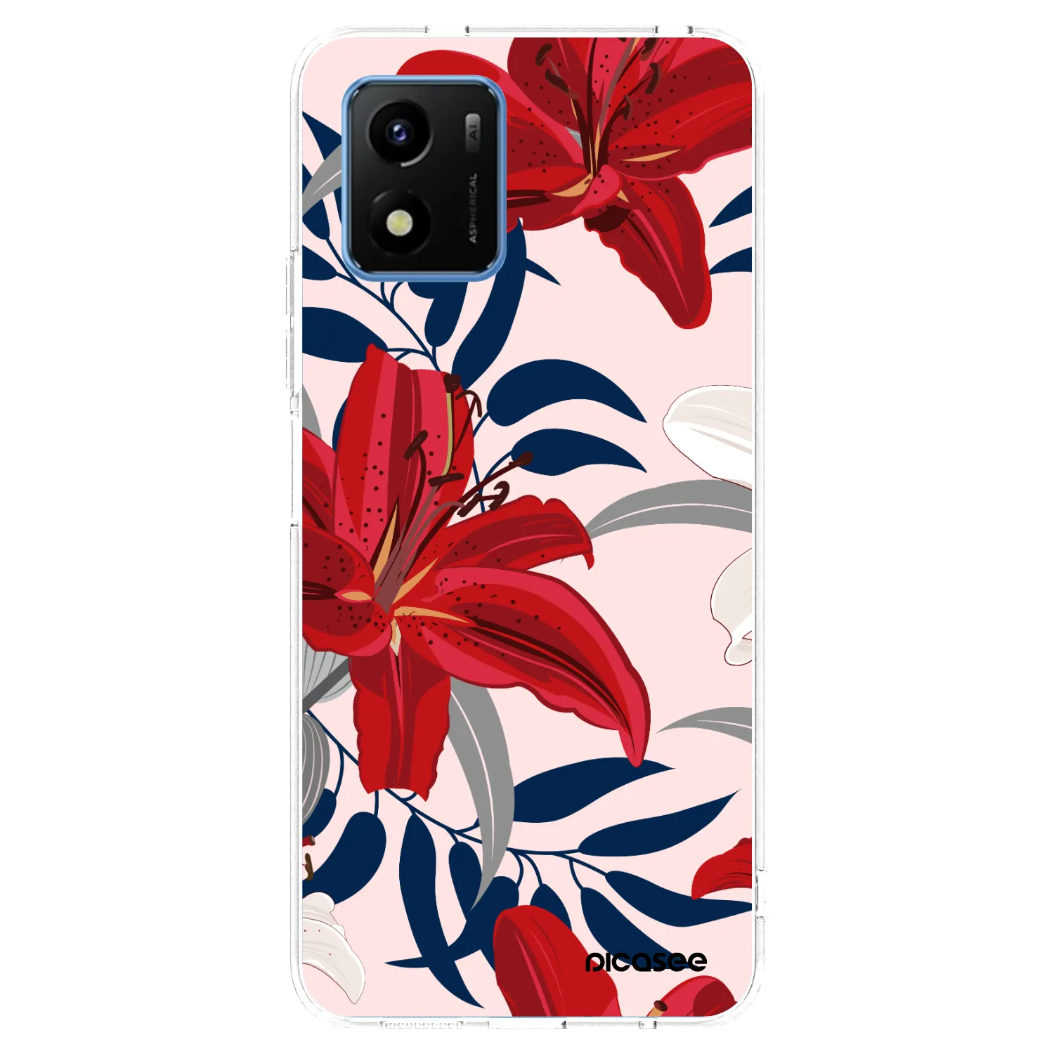 Picasee silikonski prozorni ovitek za Vivo Y01 - Red Lily