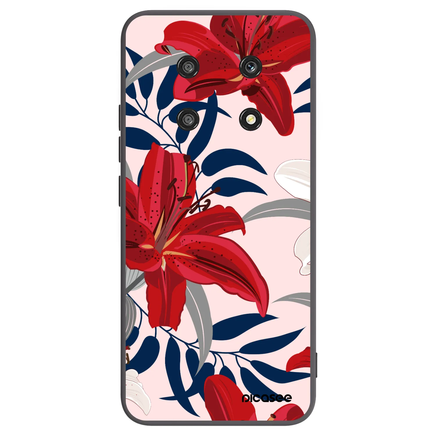 Picasee silikonski črni ovitek za Honor Magic4 Lite 5G - Red Lily