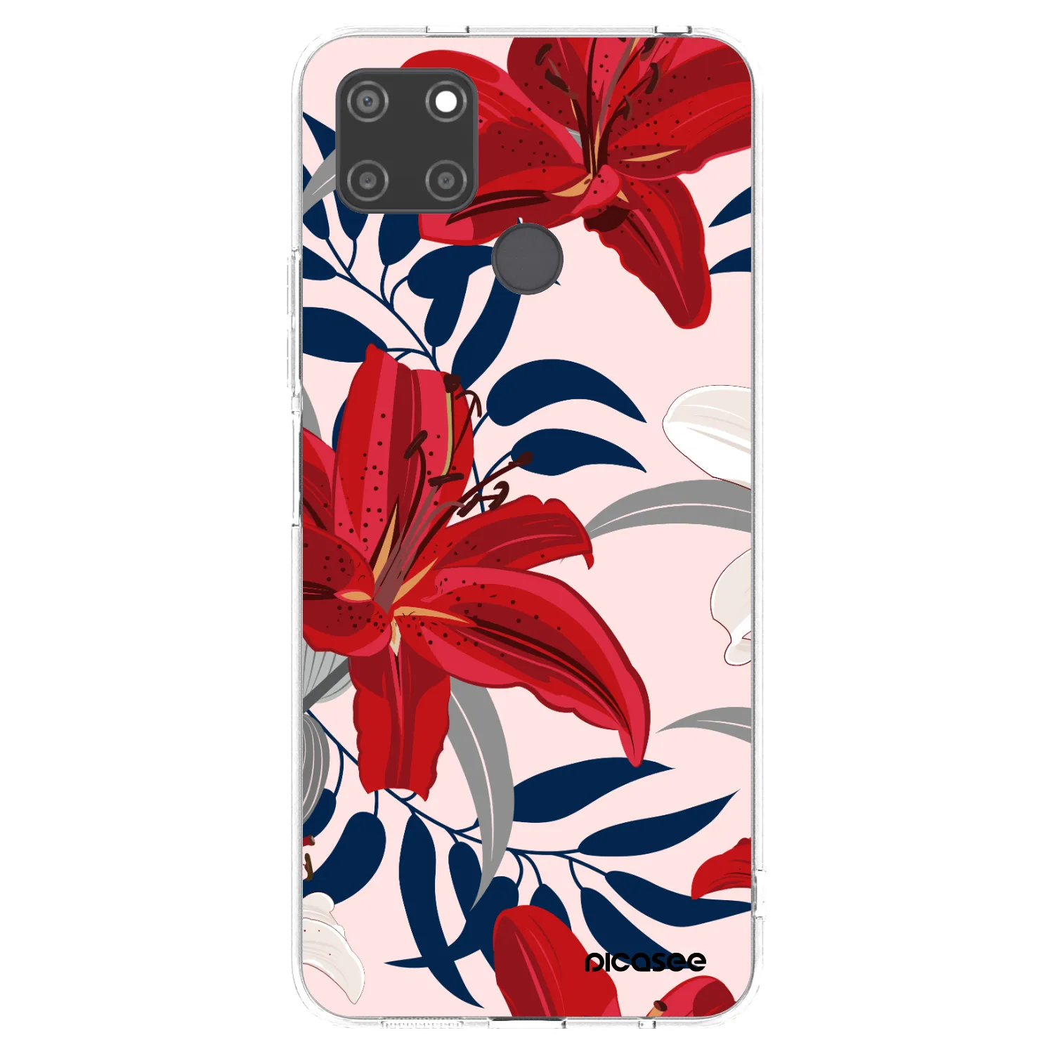 Picasee silikonski prozorni ovitek za Realme C21Y - Red Lily