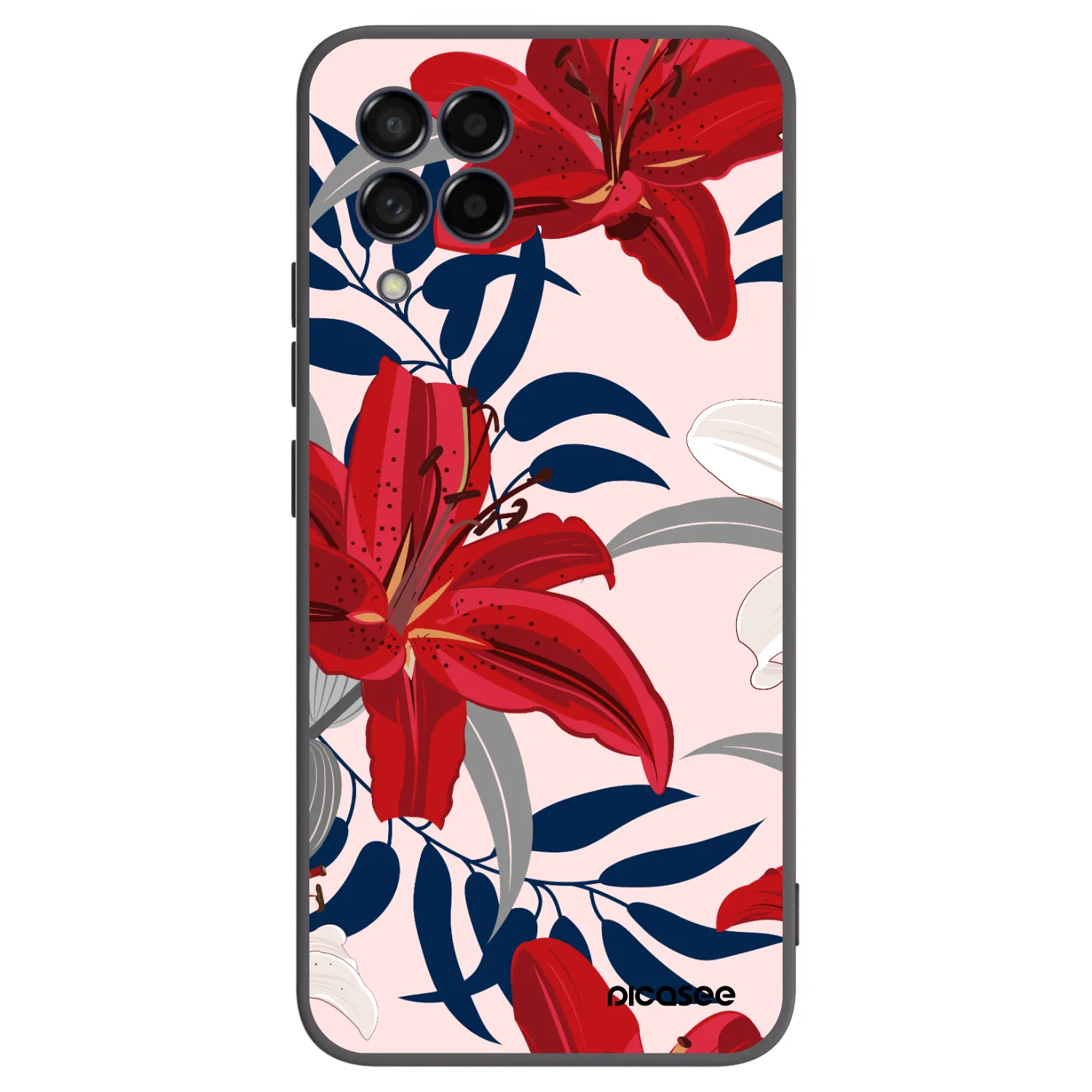 Picasee silikonski črni ovitek za Samsung Galaxy M53 5G - Red Lily