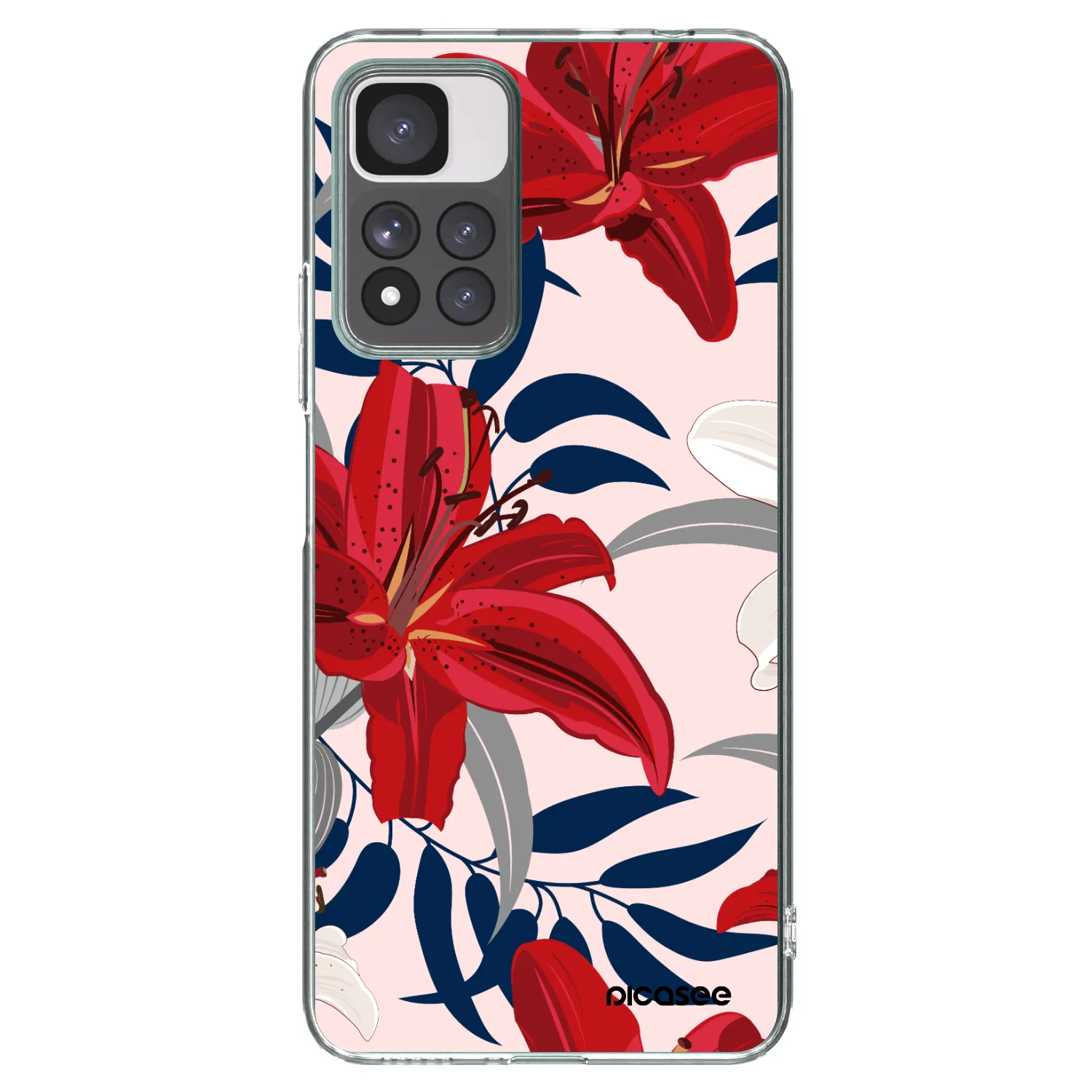 Picasee silikonski prozorni ovitek za Xiaomi Redmi Note 11 Pro+ 5G - Red Lily