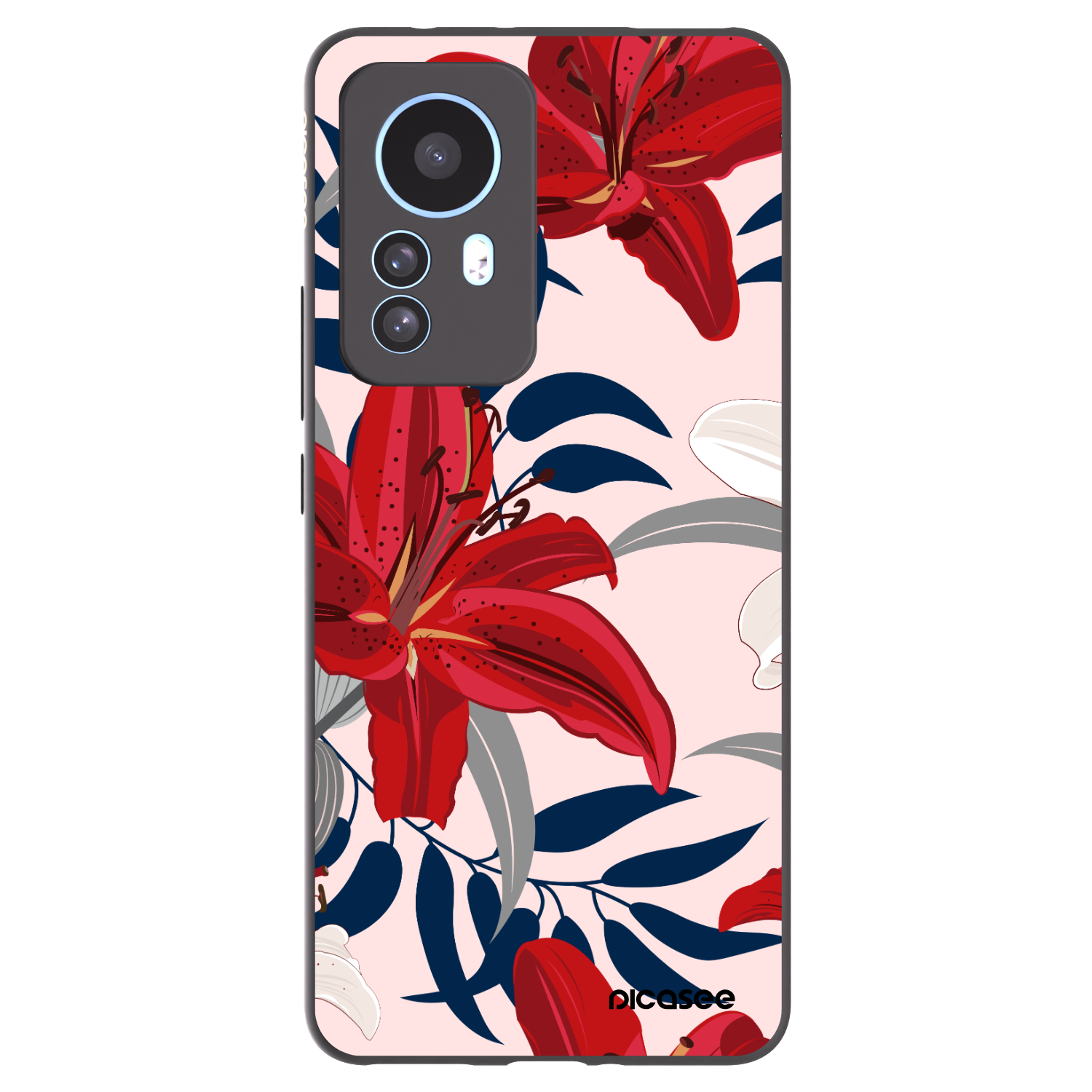 Picasee silikonski črni ovitek za Xiaomi 12T Pro - Red Lily