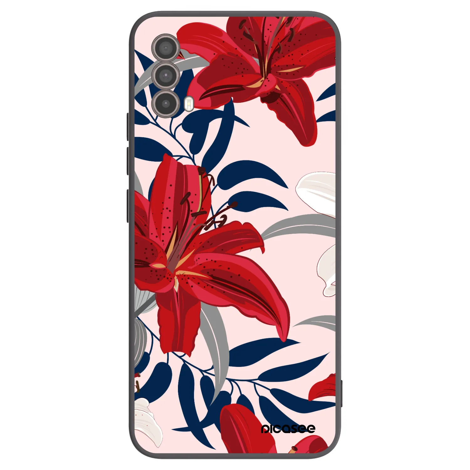 Picasee silikonski črni ovitek za Motorola Moto E40 - Red Lily