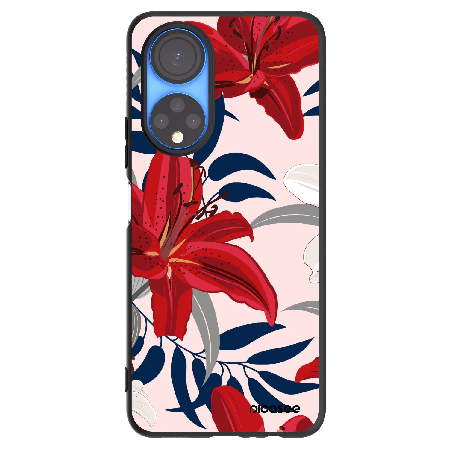 Picasee silikonski črni ovitek za Honor X7 - Red Lily