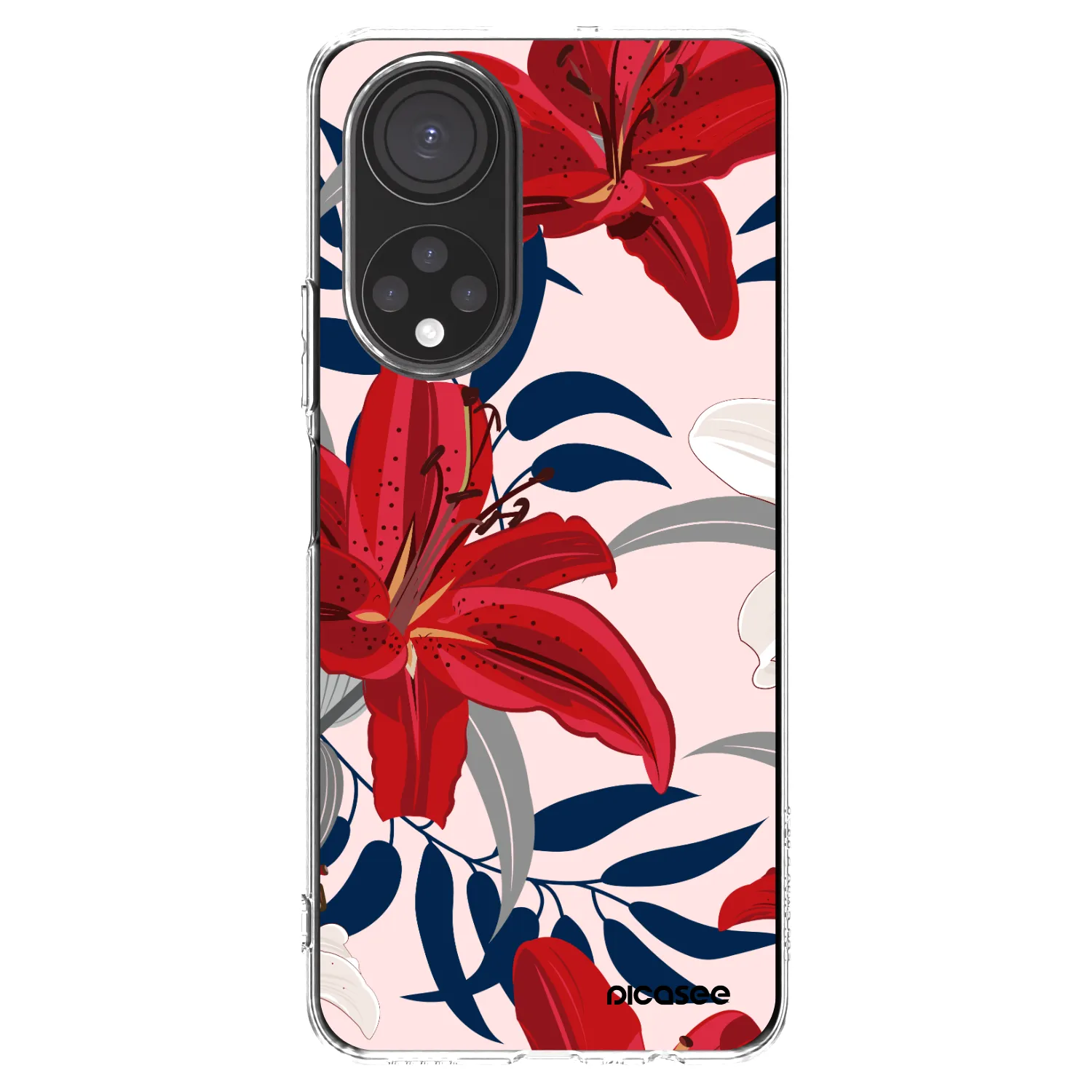 Picasee silikonski prozorni ovitek za Honor X7 - Red Lily