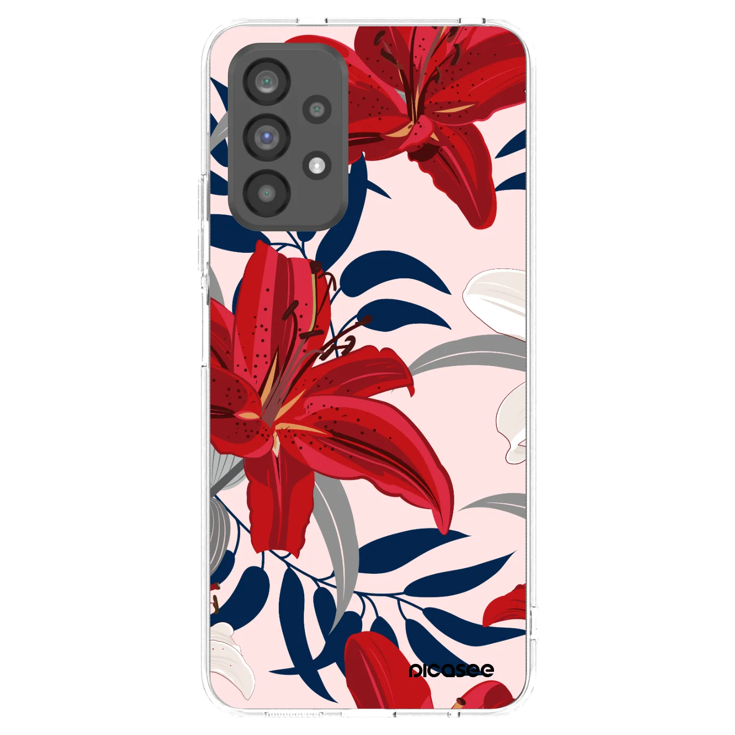 Picasee silikonski prozorni ovitek za Samsung Galaxy A73 5G - Red Lily