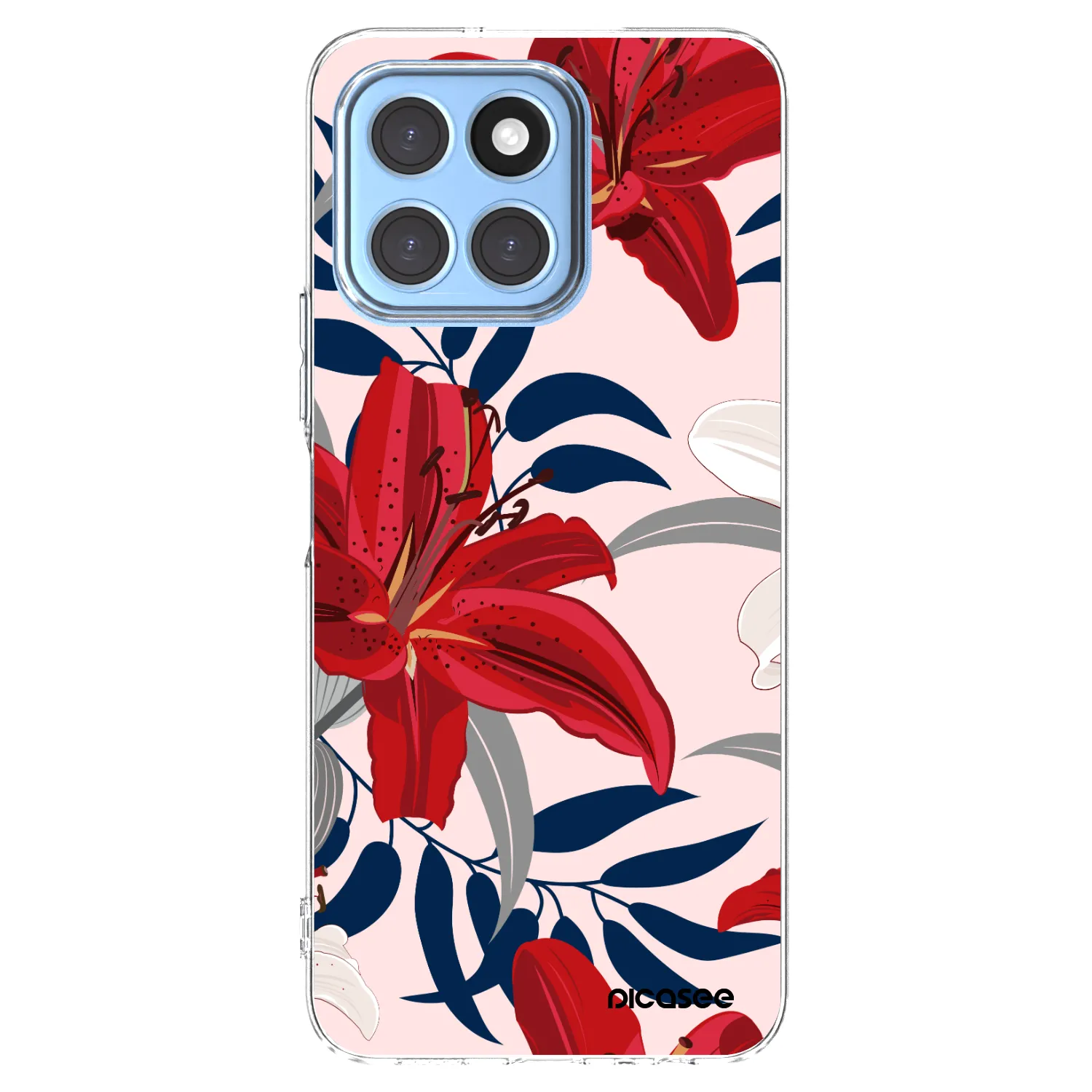 Picasee silikonski prozorni ovitek za Honor X8 5G - Red Lily