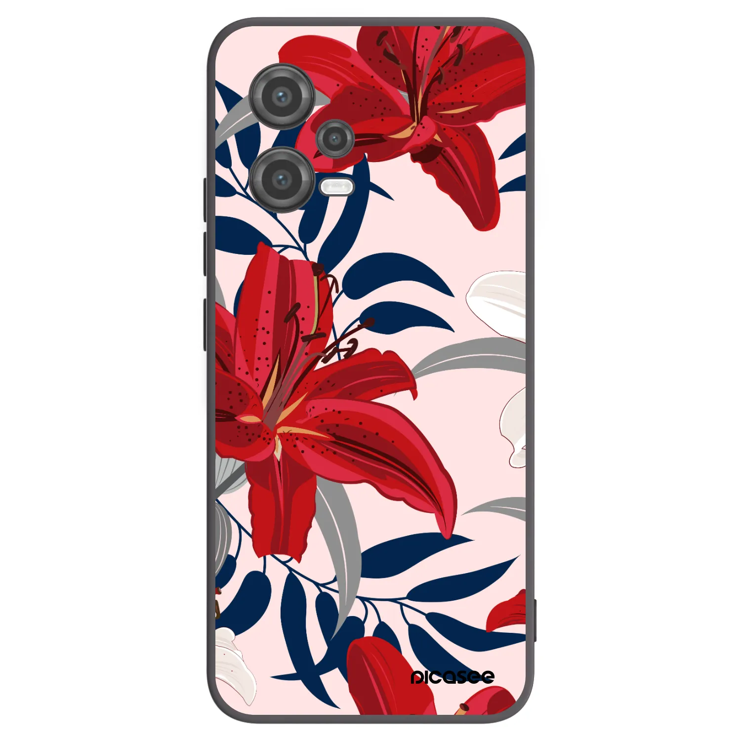 Picasee silikonski črni ovitek za Xiaomi Poco X5 - Red Lily
