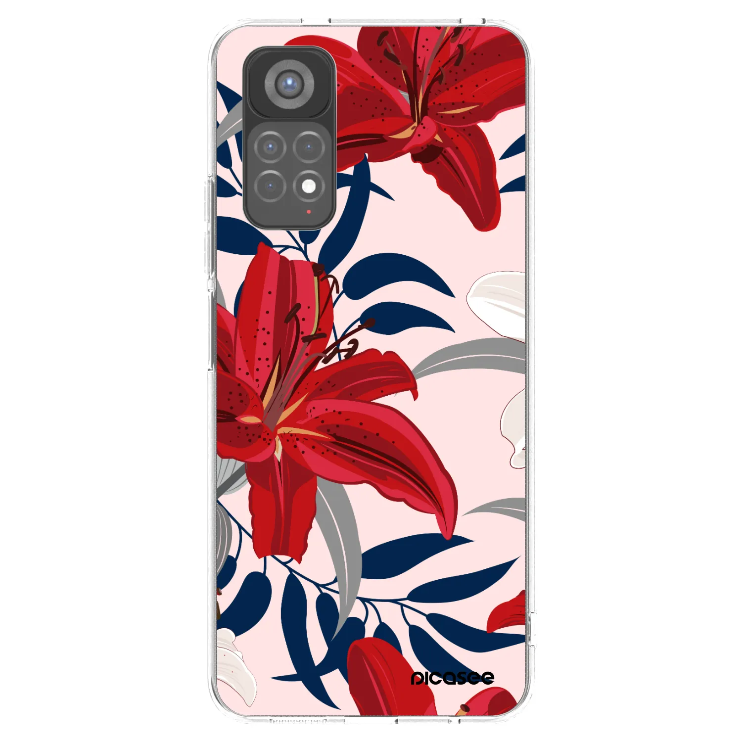 Picasee silikonski prozorni ovitek za Xiaomi Redmi Note 11S 5G - Red Lily