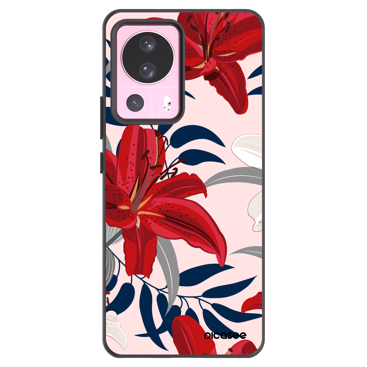 Picasee silikonski črni ovitek za Xiaomi 13 Lite - Red Lily