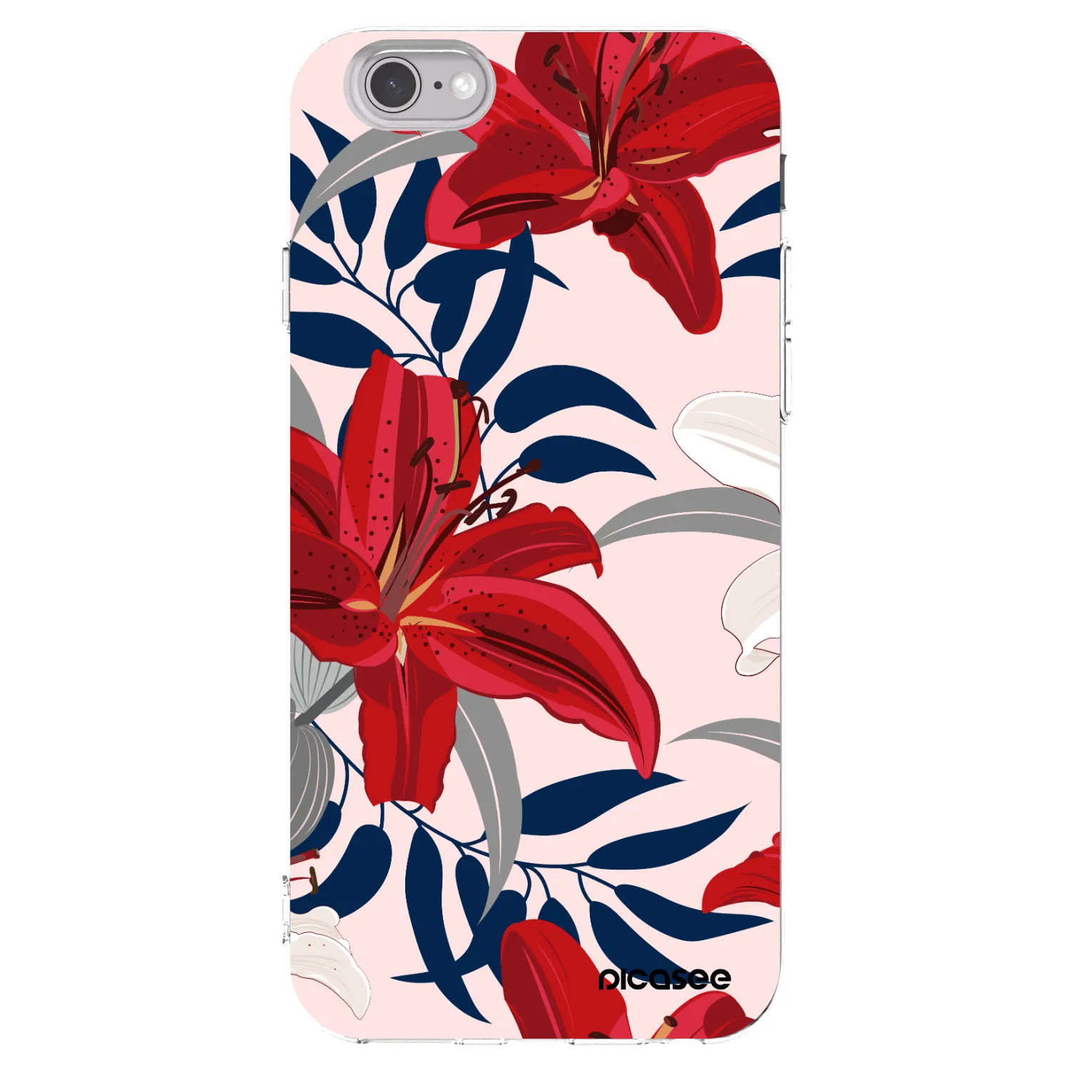 Picasee silikonski prozorni ovitek za Apple iPhone 6/6S - Red Lily