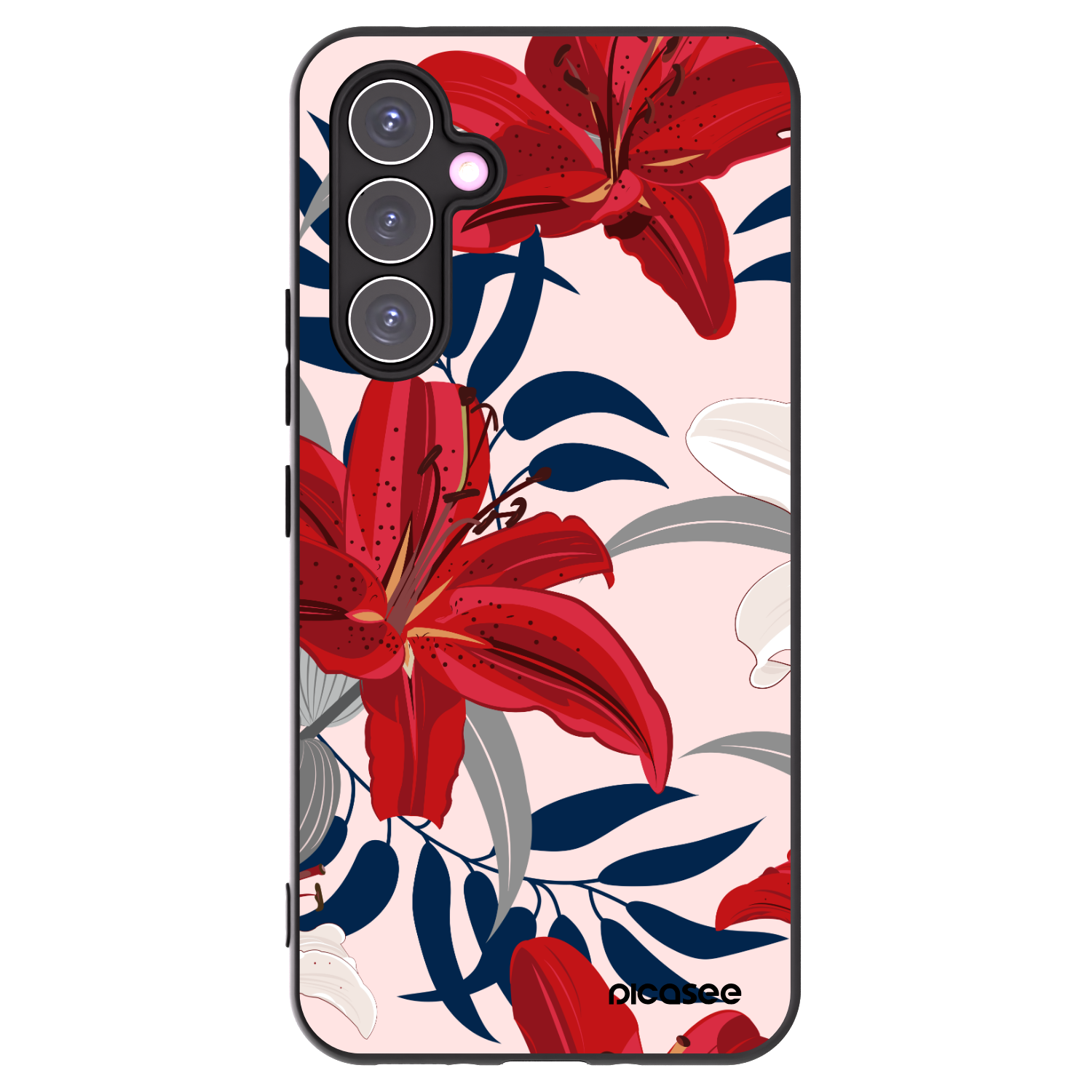 Picasee silikonski črni ovitek za Samsung Galaxy A54 5G A546B - Red Lily